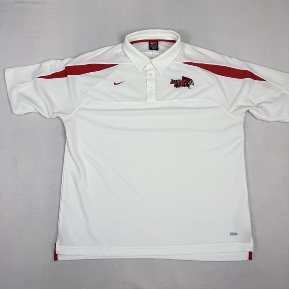 Nike Other - Nike Illinois State Redbirds Polo Shirt Mens Large White Dri Fit Team Golf